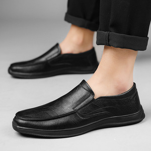Nouvelles chaussures en cuir véritable pour hommes, printemps |   Chaussures décontractées tendance à enfiler en cuir |   Chaussures décontractées tendance - Product Image 2