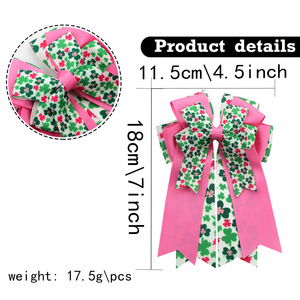 Elegant Kids Flower Bow Hair Accessories Handmade Polyester Irish <strong>Holiday</strong> Valentine's Day Hairpin - Product Image 3