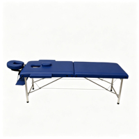 Table de massage pliable écologique à 2 sections avec pieds en acier inoxydable, lit de spa portable avec accessoires