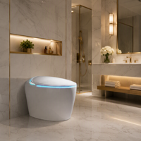 Toilette intelligente avec affichage numérique, bidet UV, siphon en P, siège chauffant, chasse d'eau automatique et télécommande