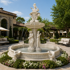 Fuente de Jardín de Piedra Europea con Esculturas Clásicas y Fuente de Agua para Decoración de Patio - Product Image 5