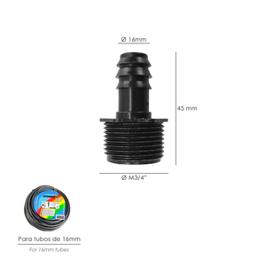 Raccordo Maschio da 3/4" a Tubo per Irrigazione a Goccia da 16mm (Confezione da 100 Pezzi) - Product Image 2