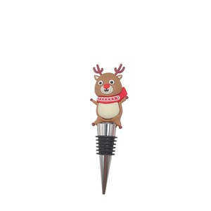 Christmas Wine Stopper Plastic Reindeer Bottle Seal Holiday Decoration Gift - Product Image 2