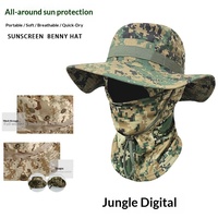 Topi Bucket Cetak Sablon Kamuflase untuk Dewasa, Perlindungan Sinar Matahari, Cepat Kering, Anti UV, Musim Semi/Panas, untuk Memancing dan Aktivitas Luar Ruangan