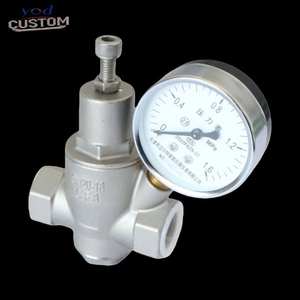 Vanne <span class=keywords><strong>de</strong></span> réduction <span class=keywords><strong>de</strong></span> <span class=keywords><strong>pression</strong></span> à commande pilote Yod Custom SS Fitting DN56, extrémité filetée, SS304, régulateur industriel avec manomètre antichoc - Product Image 1