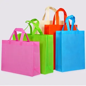 Cheap Printed PP Nonwoven Shopping Bags Non Woven Handle Tote Bag Factory