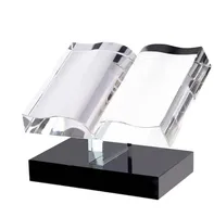 Trophées créatifs en cristal pour fabricants de trophées, trophée livre en cristal, trophée diamant, trophée cadeau, trophée personnalisé en verre, trophée en acrylique, médaille musicale