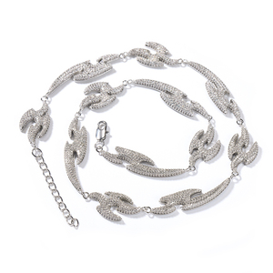 Bijoux Hip <span class=keywords><strong>Hop</strong></span> de style européen et américain avec chaîne d'extension bijoux de mode en laiton CZ collier plaqué or pour hommes femmes - Product Image 4