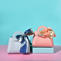 Nouvelles boîtes à dragées européennes style sac fourre-tout créatif en cuir PU, plateau de rangement pour bonbons