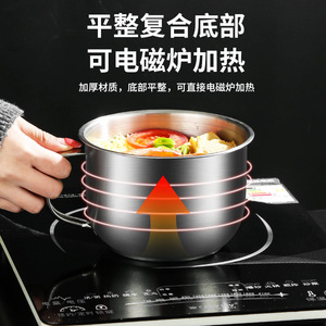 Stainless Steel Instant Noodle Cup With Lid <b>Large</b> Capacity Multi-purpose Fast Food Bowl For Student Use - Product Image 4