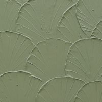 Peinture murale sur toile à texture épaisse, style Art Déco, peinte à la main, motif coquillages abstraits 3D verts, texture lourde en relief, vente chaude