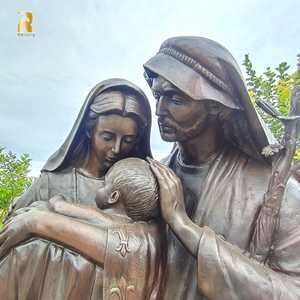 Sculpture <span class=keywords><strong>de</strong></span> la Sainte Famille en bronze RELONG, taille réelle, haute qualité, style religieux, pour décoration extérieure - Product Image 5