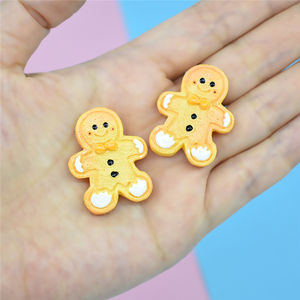 Meilleurs prix Biscuits en résine Artisanat Kawaii Décoration de téléphone Cabochon Scrapbooking Bonhomme en pain d'épices - Product Image 2
