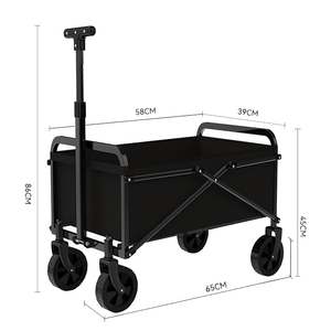 E-RIKE Custom Adjustable Handle Foldable <strong>Wagon</strong> Camping Cart Garden Folding Collapsible <strong>Beach</strong> <strong>Wagon</strong> With Wide Wheels - Product Image 4