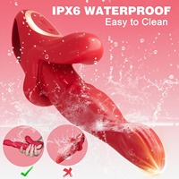 2 in 1 Zungen vibrator Rose Sexspielzeug Weiblich Drücken Sie in G-Punkt Klitoris stimulation Schub Dildo vibrator Weibliche Paare Spielzeug