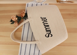 Hand Woven Straw <b>Beach</b> <b>Tote</b> <b>Bag</b> Large Capacity Polyester Lining Soft Shoulder Handbag Summer Travel Shopping - Product Image 4