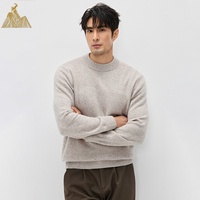 Pull en cachemire épais pour hommes, tricot côtelé, fils mélangés, chaud et doux pour l'hiver, vente en gros, OEM ODM