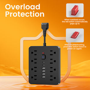 Yangına Dayanıklı ve Aşırı Yük Korumalı Priz, 8 AC + 6 USB Şarj İstasyonu, Döner Fişli, Ev ve Seyahat İçin Kompakt Tasarım - Product Image 6