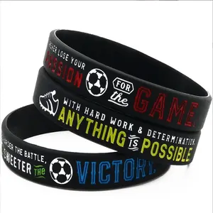 Soccer Silicone Bracelets inspirational anything is possbile Victory silicone wristband