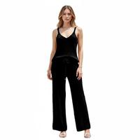 Ensemble de pyjama et de vêtements de détente en satin thermique pour femme avec pantalon large, livraison gratuite, vente en gros