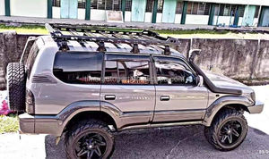 مركبة تخزين جبل Box4 عجلة القيادة ، القوة على السطح البضائع سيارات الدفع الرباعي حامل الأمتعة للسيارة مع ليد لاند كروزر LC80 - Product Image 3