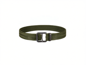 Cinturón Tejido para Hombre de 4.0cm x 125cm, Color Verde Militar, Hebilla de Hierro, Cinturón de Tela con Hilo - Product Image 1
