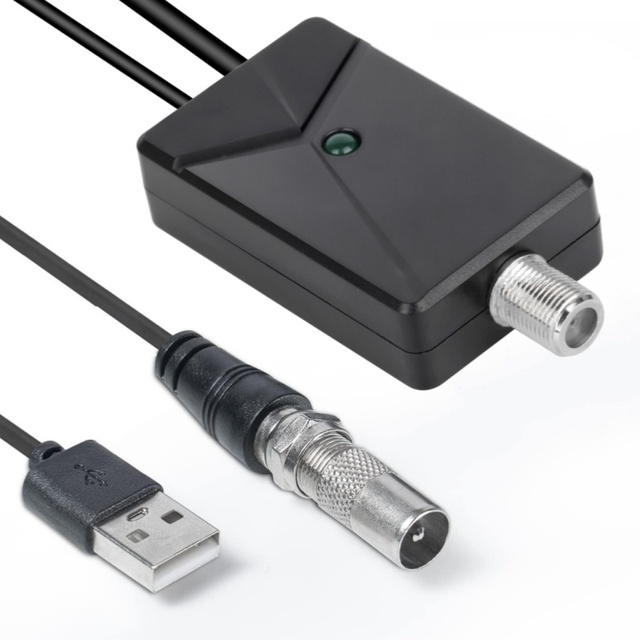 New HDTV Digital TV Antenna Signal Amplifier Booster Steel European American-Style Stereo No Mounting Required