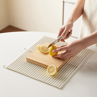 Meilleure vente de tapis de séchage de vaisselle en TPR de qualité alimentaire écologique style coréen résistant à la chaleur lavable pliable pour pot bouteille utilisation en cuisine