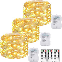 Guirnalda de Luces LED de Navidad con Control Remoto, 8 Modos, Temporizador, Regulable, Impermeable, para Decoración de Jardín Navideño