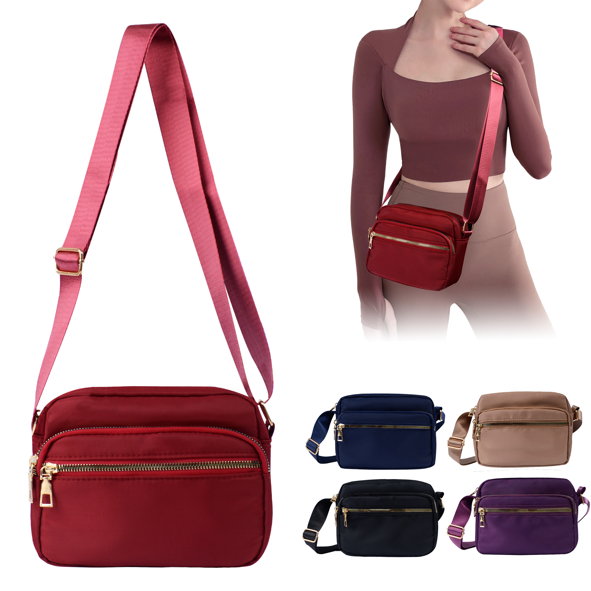 Large-Capacity Durable Nylon Crossbody Messenger Bag