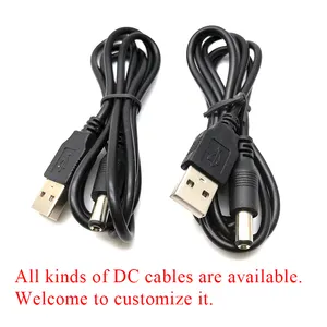 1m 2m 3m weiß 5V USB DC 5.5 2.1 rechtwinkliges DC 5521 USB zu DC Kabel für die Strom versorgung