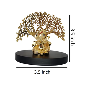 Divino Señor Ganesh Idol sentado de color dorado artesanía de acero inoxidable perfecto hogar templo decoración Puja habitación religiosa boda Diwali - Product Image 3