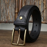 Ceintures d'affaires pour hommes en cuir véritable pleine fleur de vachette tanné végétal, style rétro, personnalisées en usine, avec boucle ardillon – Fournisseur vérifié