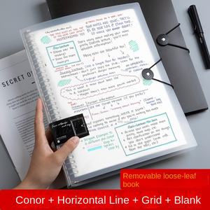 สมุดโน้ตแบบถอดได้ Cornell B5 ดีไซน์สวยงาม ปก PVC เหมาะเป็นของขวัญสำหรับนักเรียน นักศึกษาสอบเข้าปริญญาโท หนาเป็นพิเศษ มีเส้นบรรทัด - Product Image 3
