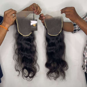 Natural rizado 5x5 6x6 Virgen cutícula alineada crudo indio templo cabello humano Hd transparente completo encaje cierre pelucas - Product Image 1