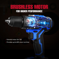 Hehui 20V perceuse de qualité industrielle sans fil sans brosse 3 en 1 perceuse à percussion portable électrique