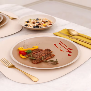 Hotel European Modern Frosted Flat Plate Salad <b>Edge</b> Dinner Ceramic Plate Stone <b>Tool</b> Plate Restaurant Set - Product Image 5