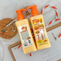 Lotion corporelle nourrissante et réparatrice au curcuma, lotion hydratante rafraîchissante et éclaircissante à l'amande, crème de bain à la papaye 200ml
