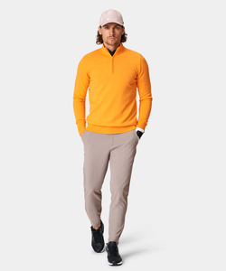 Jersey de Golf con cremallera naranja 1/4 de alta calidad para hombre, suéter de entrenamiento deportivo de manga larga con logotipo personalizado de secado rápido para otoño - Product Image 6