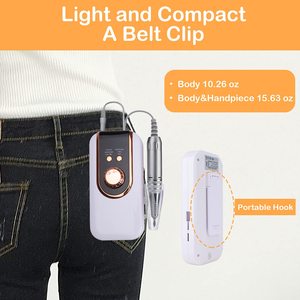 Máquina Eléctrica Portátil Profesional Recargable de 35000 RPM para Uñas, Kit de Lima Eléctrica para Uñas Acrílicas, Gel, Pulido y Remoción, Manicura - Product Image 2