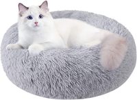 Lit pour animaux de compagnie de luxe, grand, personnalisé, lavable, doux, moelleux, en forme de beignet, en fausse fourrure, pour l'hiver et toutes les saisons, antidérapant