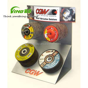 Soporte de exhibición metálico de sobremesa para taller industrial para discos abrasivos y de corte - Exhibidor de discos abrasivos - Product Image 1
