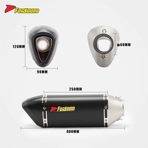 Forsound Factory - Silenciador Universal <span class=keywords><strong>de</strong></span> Fibra <span class=keywords><strong>de</strong></span> Carbono <span class=keywords><strong>de</strong></span> 51mm para Motocicleta, Estilo <span class=keywords><strong>Akrapovic</strong></span>, Tipo Slip-On, <span class=keywords><strong>Precio</strong></span> Mayorista - Product Image 6