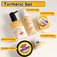 Coffret de Soins Bio Anti-Acné au Curcuma et à la Vitamine C pour une Peau Éclatante et Rajeunie, Marque Blanche, avec du Citron
