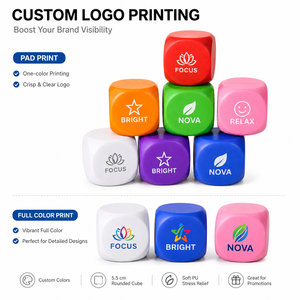 Custom Color Cube Stress Ball Soft PU Foam Square Squeeze <b>Toy</b> for Anxiety Relief Personalized <b>Desk</b> Fidget <b>Toy</b> Bulk Gift - Product Image 2