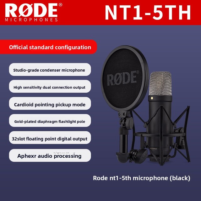 For NT1 5th Generation Condenser Microphone Recording Dubbing Karaoke Computer Live Streaming Radio Large Diaphragm
