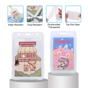 Porte-badge FOSKA en plastique rigide transparent et durable pour cartes d'accès, cartes de crédit, billets d'avion et reçus de croisière - Product Image 3