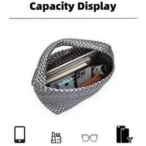 RTS 패션 호보백 수제 직조 캐주얼 여성 핸드백 PU 직조 토트백 여성 숄더백 대형 직조 핸드백 야외용 - Product Image 3