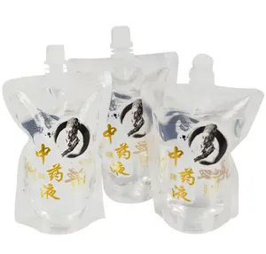Bolsa de plástico impresa personalizada, bolsa de embalaje líquido con boquilla de soporte, gran oferta