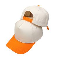 Gorra de Béisbol de 5 Paneles de Algodón Puro con Bloques de Color OEM, Logotipo Bordado, Hebilla Ajustable de Plástico, Gorra para el Sol con Logotipo Impreso